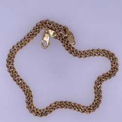 14k Yellow Gold Iced Out Cuban Bracelet-1.0TCW