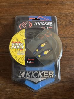 KICKER 05SV1 3.3FT TRUE 75 OHM INTERCONNECT VIDEO CABLE SHIELDED FLEXIBLE RCA