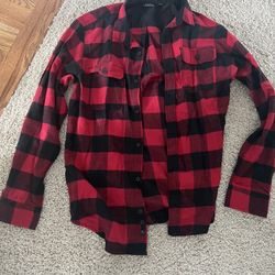 Burnside Brand New Red And Black Flannel Size 