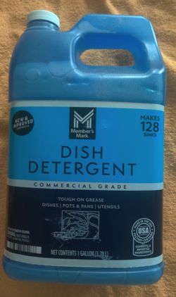 Member’s Mark Commercial Grade Dish Detergent 1 Gallon Blue Bottle 🧼