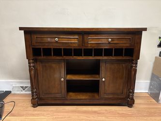 Wood Buffet Sideboard with Wine Rack - Bar Cabinet / TV Console