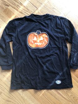 Girls Black Halloween Pumpkin Shirt XL