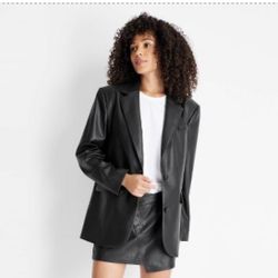 Women's Oversized Faux Leather Blazer - New with tags.