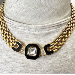 Trifari Panther Link Vintage Collar Necklace 