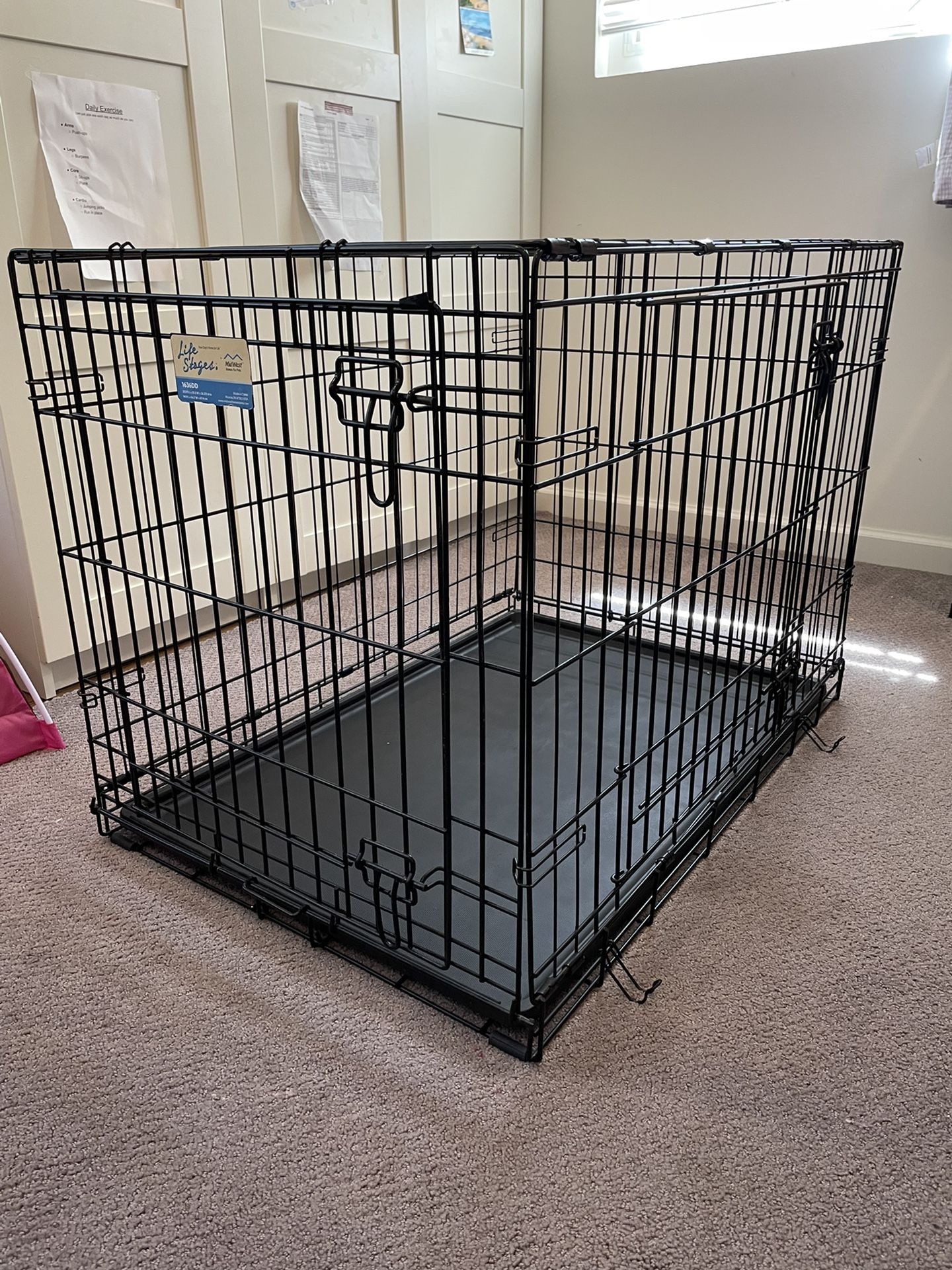 Dog Crate - Medium/Large 36x24x27 - 2x Door