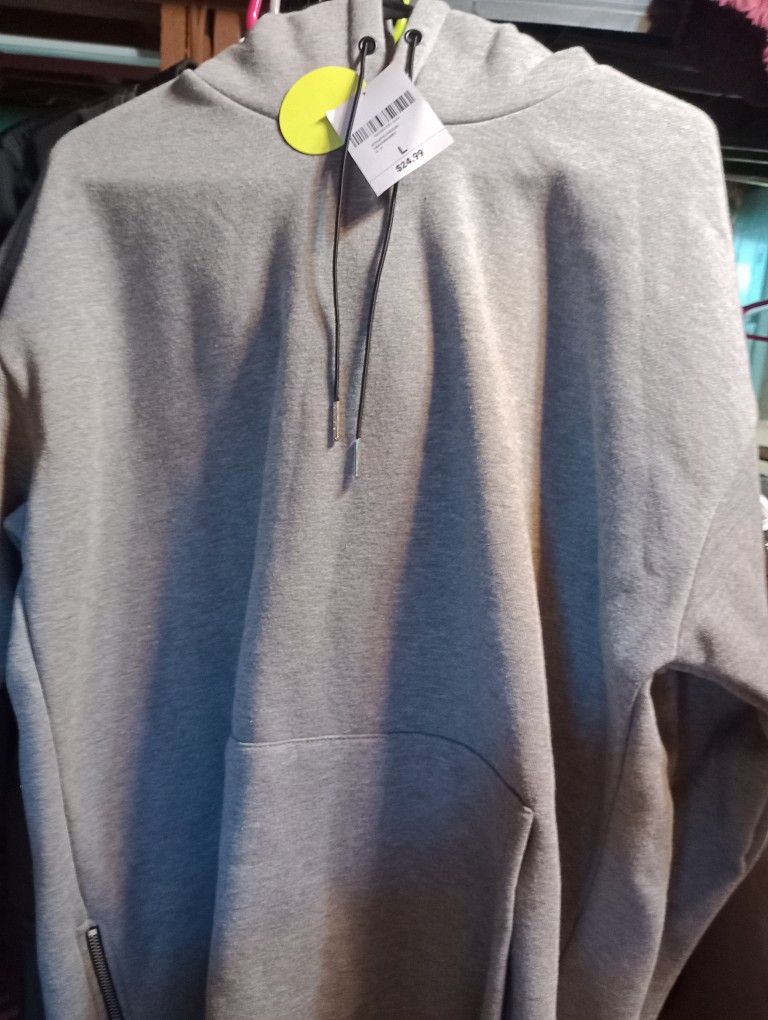 Gray Sweat Shirt Hoodie Large