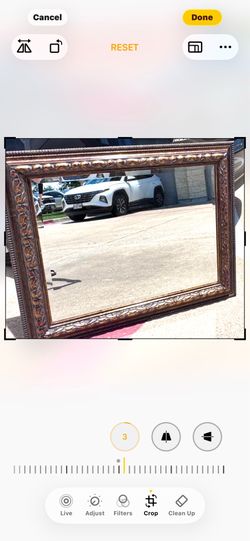Heavy real wood mirror best offer asking $70 larger than it looks in the picture