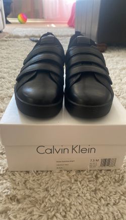 New woman black leather Calvin Klein shoes