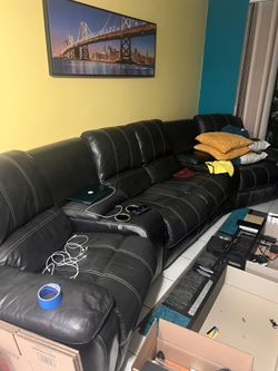 Black Reclining Sectional Sofa – Priced to Sell