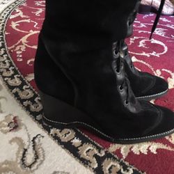 Beautiful boots worn once! Wedge heel size 9.5