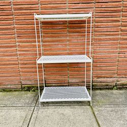 Vintage Cream 3 Shelf Plant Stand Bookcase 