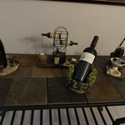 Lot of Wine Rack and Holder
