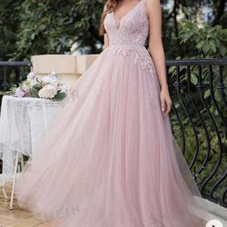 Light Pink Corset Prom Dress