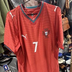 Puma Portugal Ronaldo CR7 #7 Soccer Jersey Men’s M Size Red Home Shirt