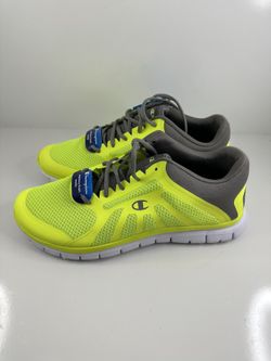 Champion Gusto Men’s Running Shoes Yellow Gray Memory Foam Size 10.5 New w/ Box