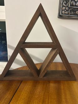 Handmade Wooden Triangle / Geometric Floating Display Shelf (15")