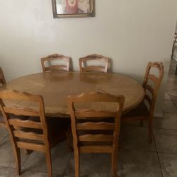 Dining Room Table With 6 Chairs - SOLID WOOD 