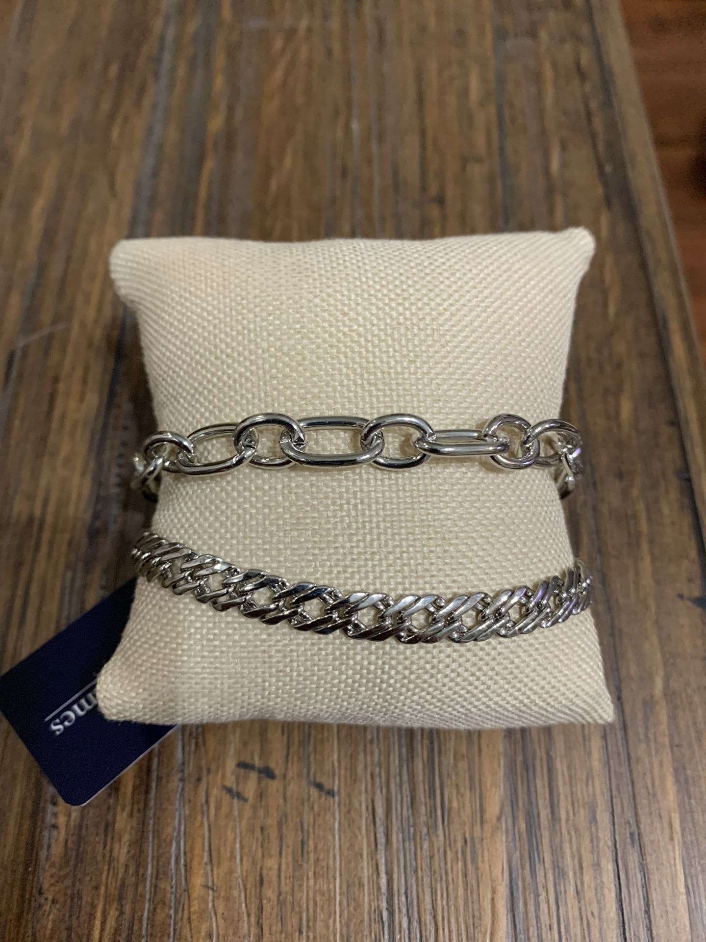Silver Chain Bracelet Set. Kendall & James bracelet NWT