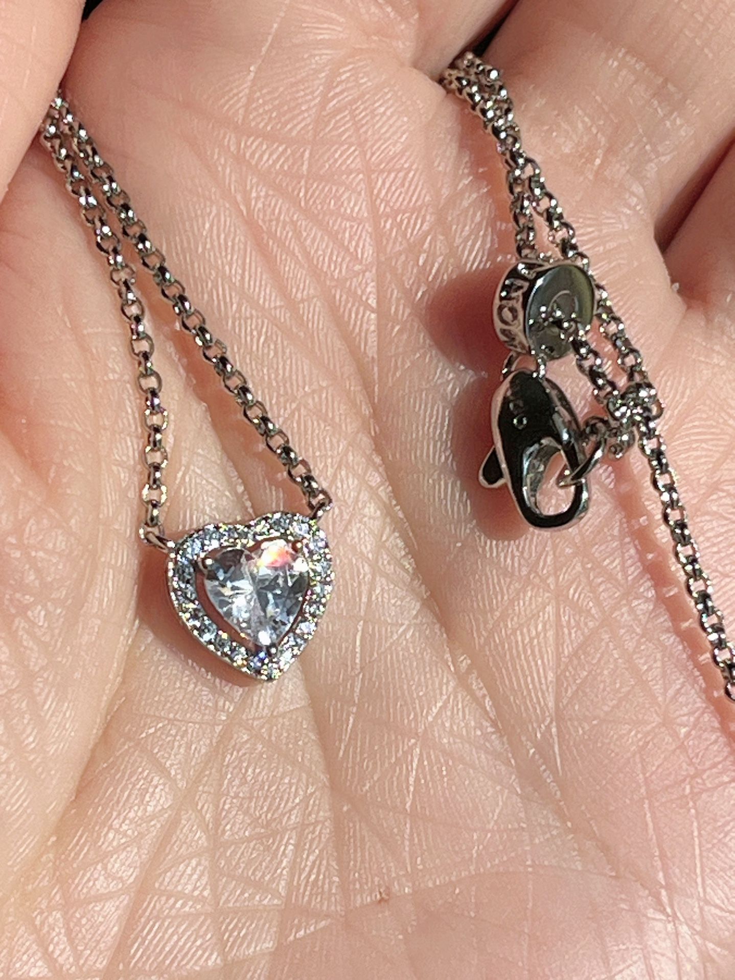 925 Silver Heart Adjusted Necklace (Apm Monaco)