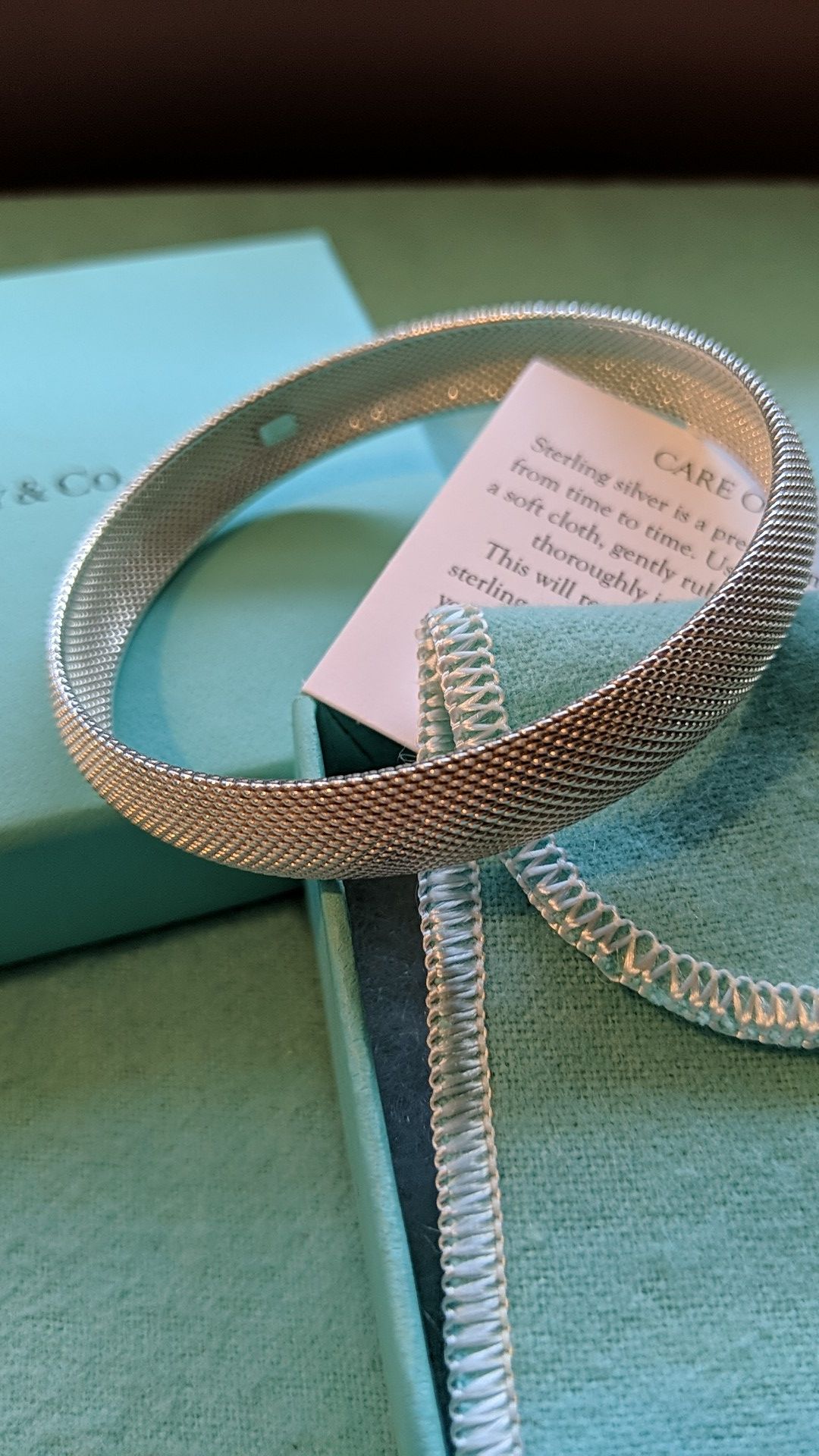 Tiffany Silver Mesh Bangle Bracelet