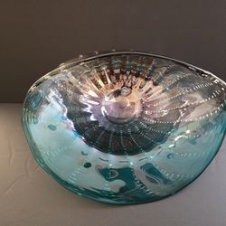 Large Vintage Murano-Style Sommerso Centerpiece Bowl MCM
