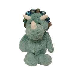 Linzy Blue Plush Triceratops dinosaur Dino Lovey  Stuffed Animal Plush Soft toy 14in
