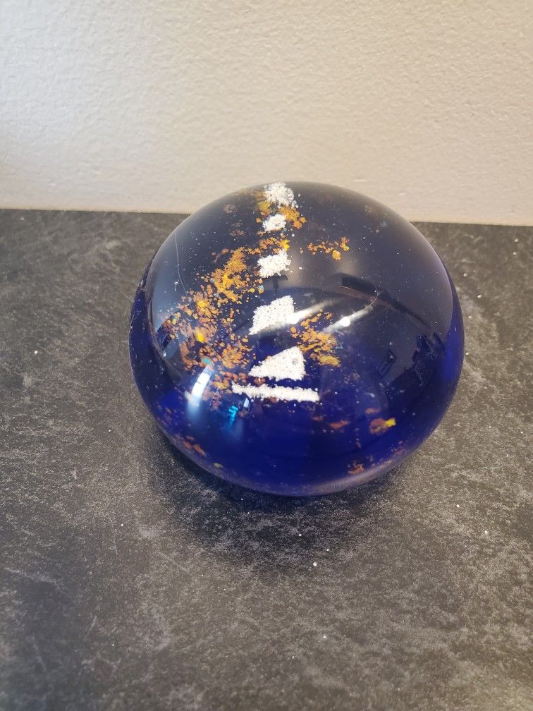 Lighthouse glass paperweight