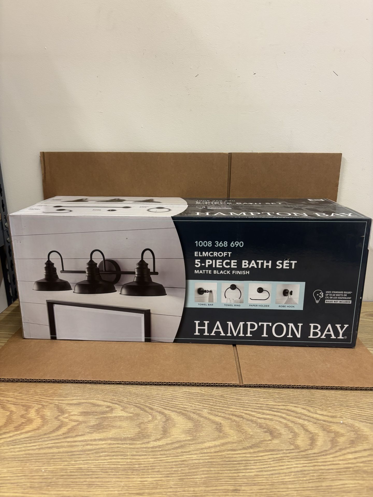 New 5-Piece Bath Set Matte Black Finish