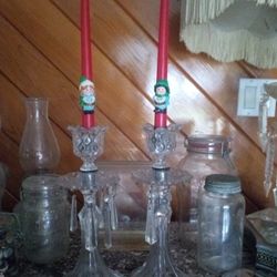 "Nana's Imperfectly, perfect" Glass Prisim Candle Sticks Removable Piece For A Different Look/Height