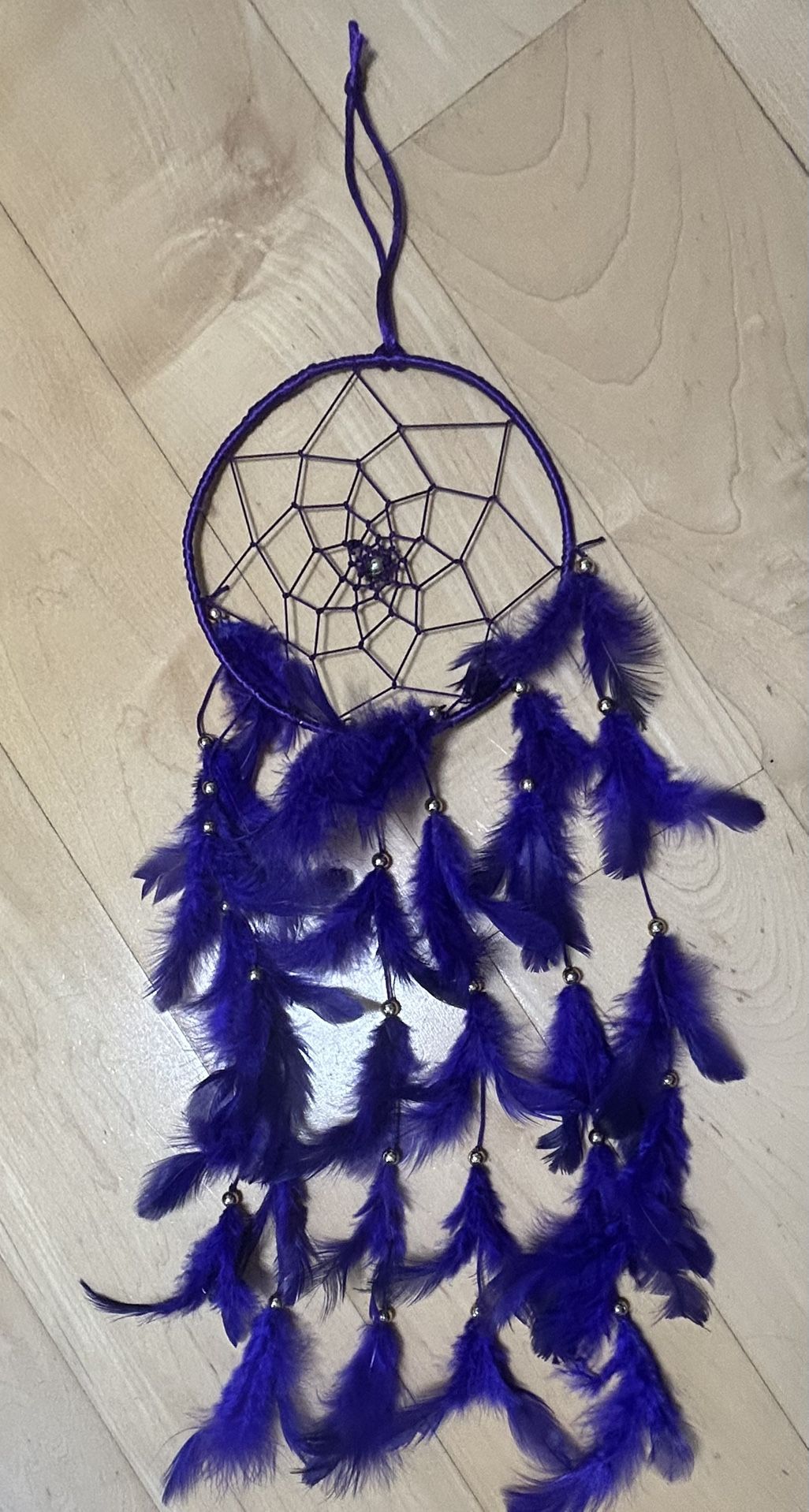 Purple Dream Catcher with Feathers & Beads
