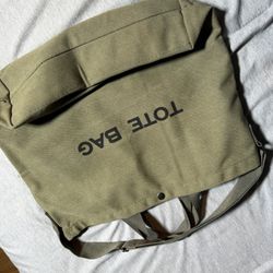 Khaki Green Canvas Tote Bag 