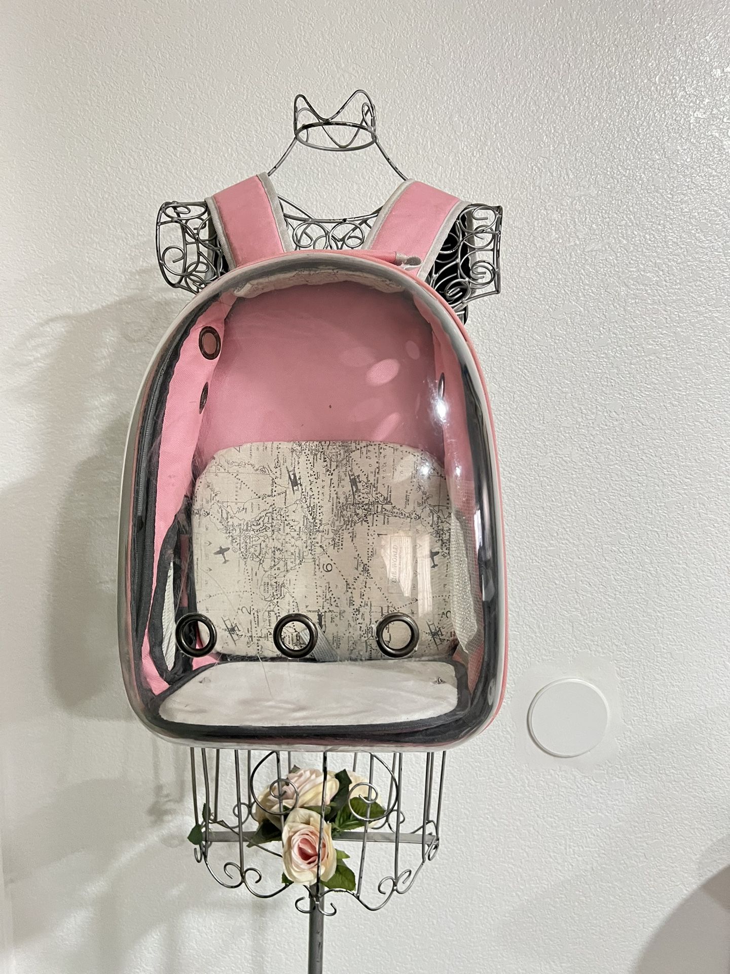 PET Backpack clear for TravelCarrier Backpack pink