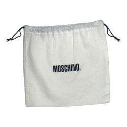 Moschino White Dust Bag With Black Drawstring & Logo