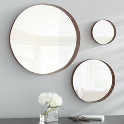 3 piece round wall mirror set