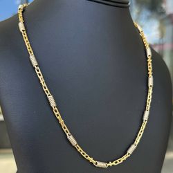 Jewelry 14k yellow gold belcher link  necklace chain 21.50" 5.00mm width