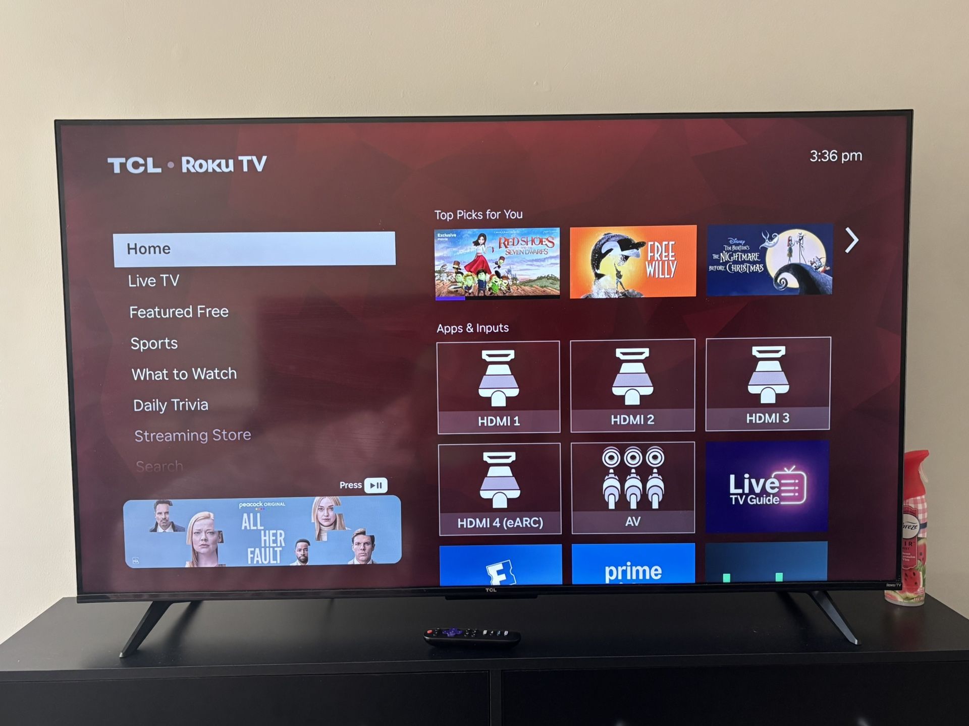 55” TCL Roku TV