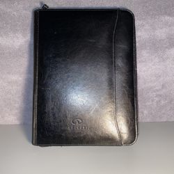 Infiniti I30 Black Leather Leed’s Zip Up Case Folder Pen 