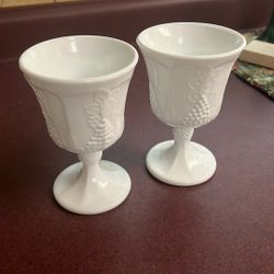 Indiana Glass Milk White Goblets