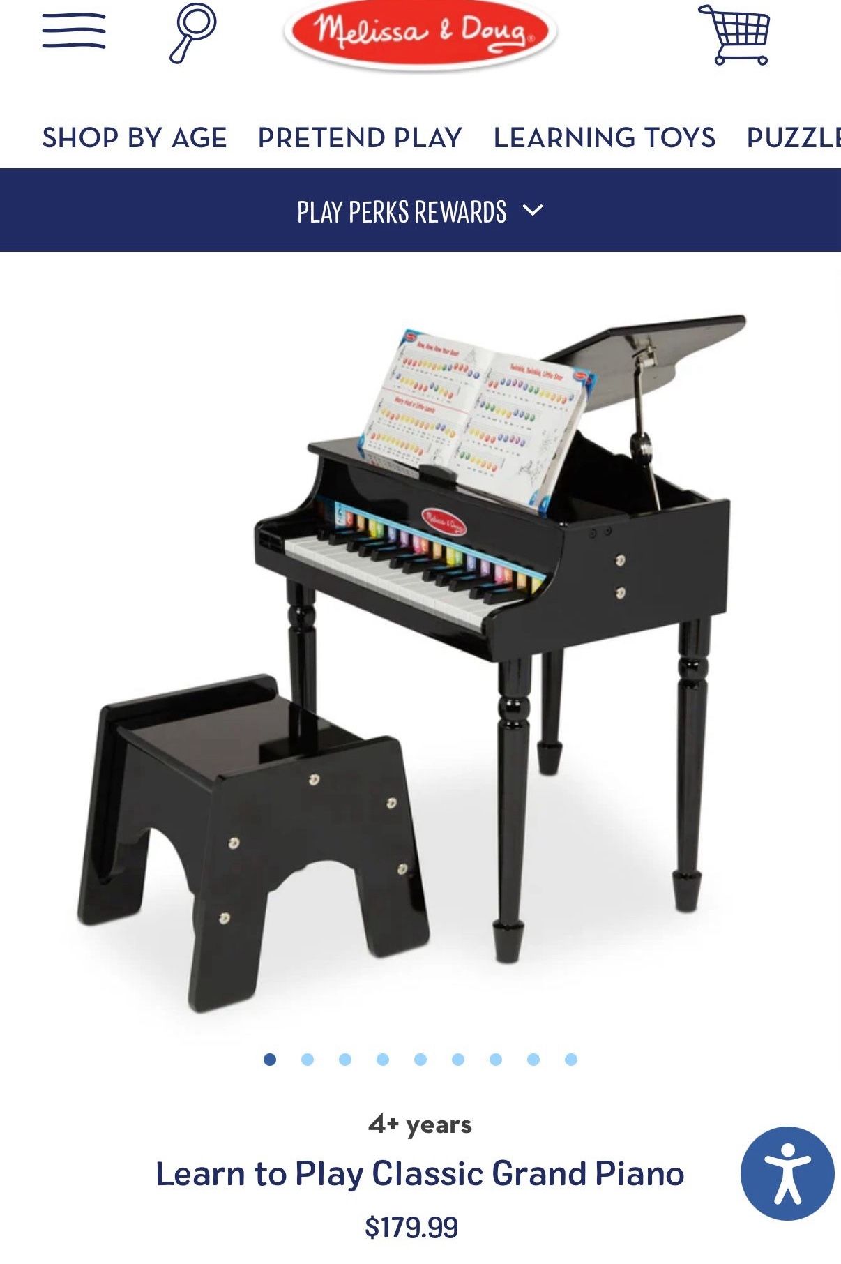 Melissa And Doug Kids Piano + Chair