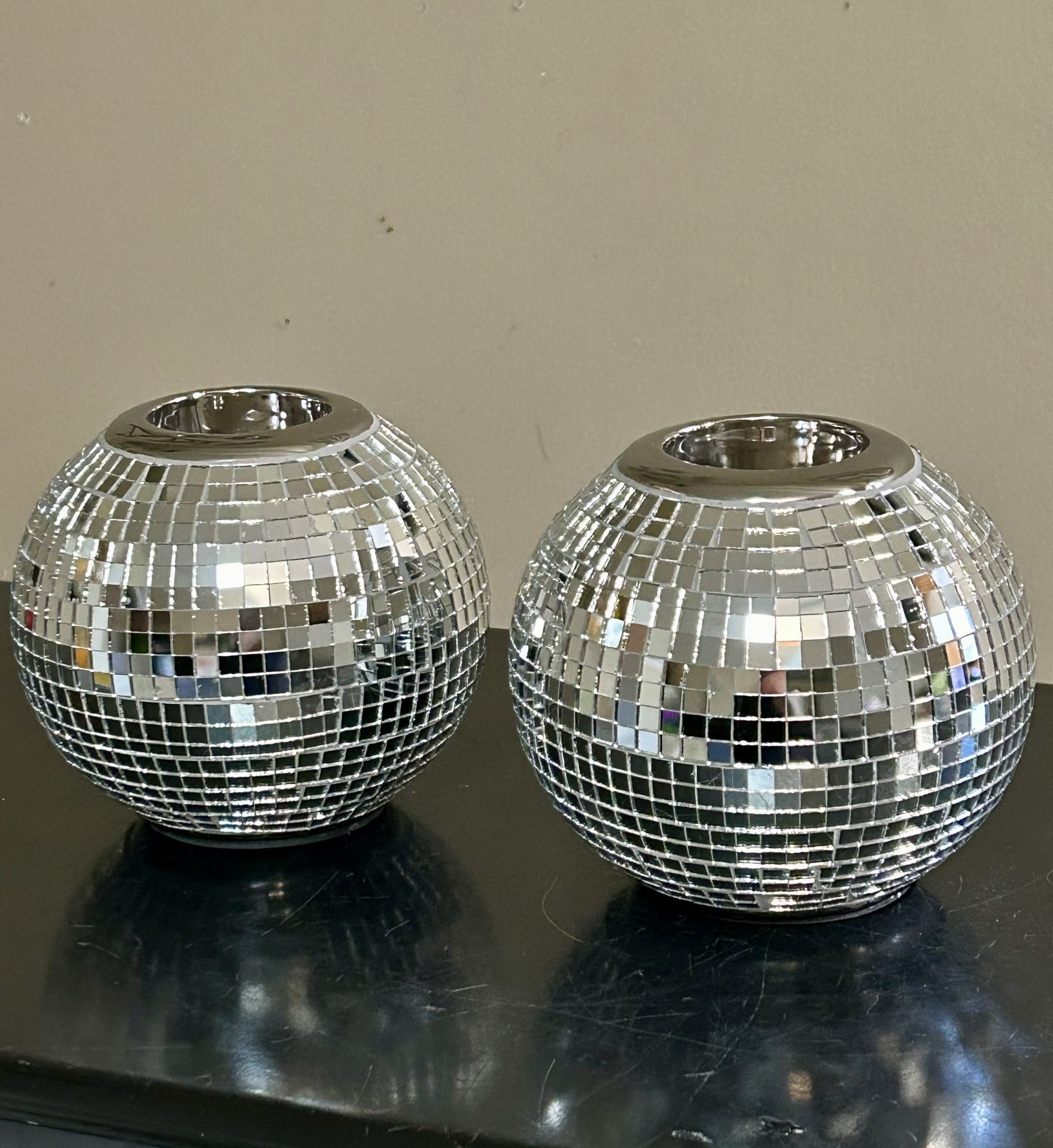 Beautiful Mirrored Candle Holders 4” NEW $15/each