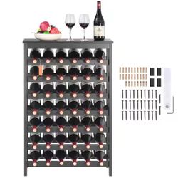 42-Bottle Bamboo Wine Rack, 7-Tier Freestanding Storage with Table Top,