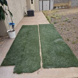 2 Pieces Of Artificial Grass 12x7 Total Area With Both Pieces  40 Cash 