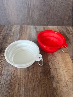Collapsible Silicone Travel Pet Bowls Set of 2