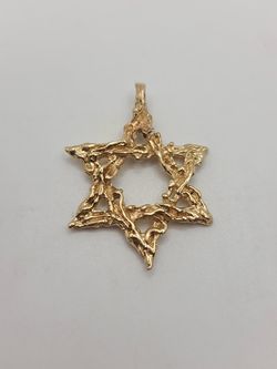 14k gold star of david pendant
