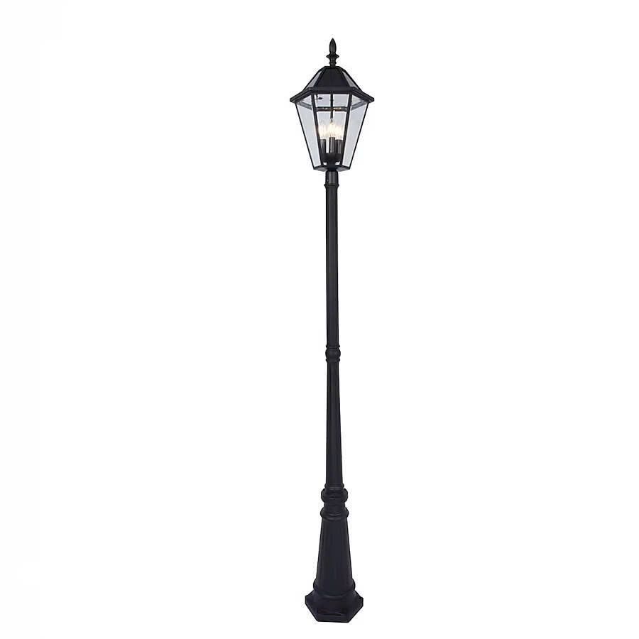 Allen + Roth Large Solar Lamp Post (89-in H, Black) – Customer Return ...