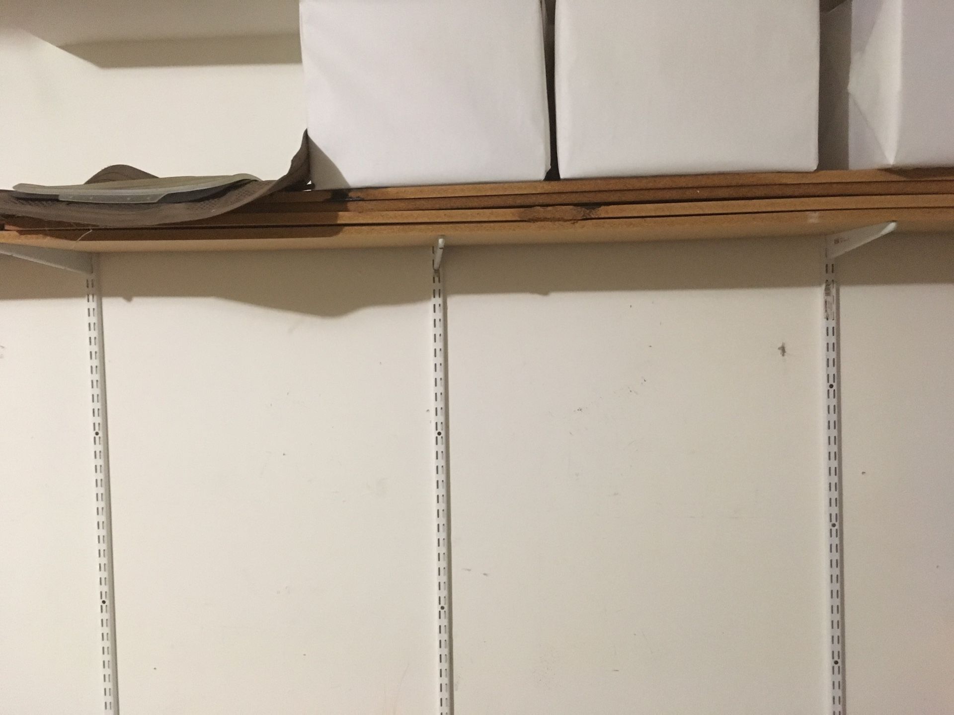 Garage side shelving for 6 shelves (Have 3 shelves)