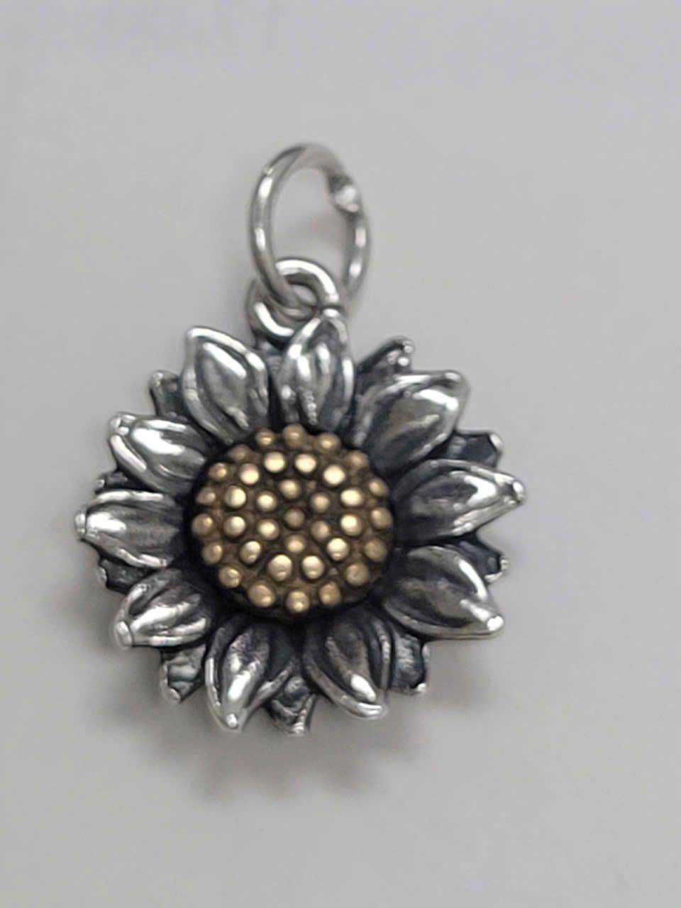 James Avery silver bronze Wild Sunflower Charm