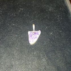 Sterling Silver Amethyst Stone Charm 