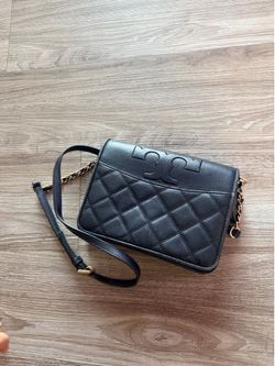 Tory Burch Black Quilted Leather Crossbody Bag