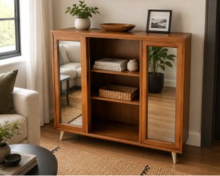 Mid Century Modern Walnut Cabinet/ Bookcase